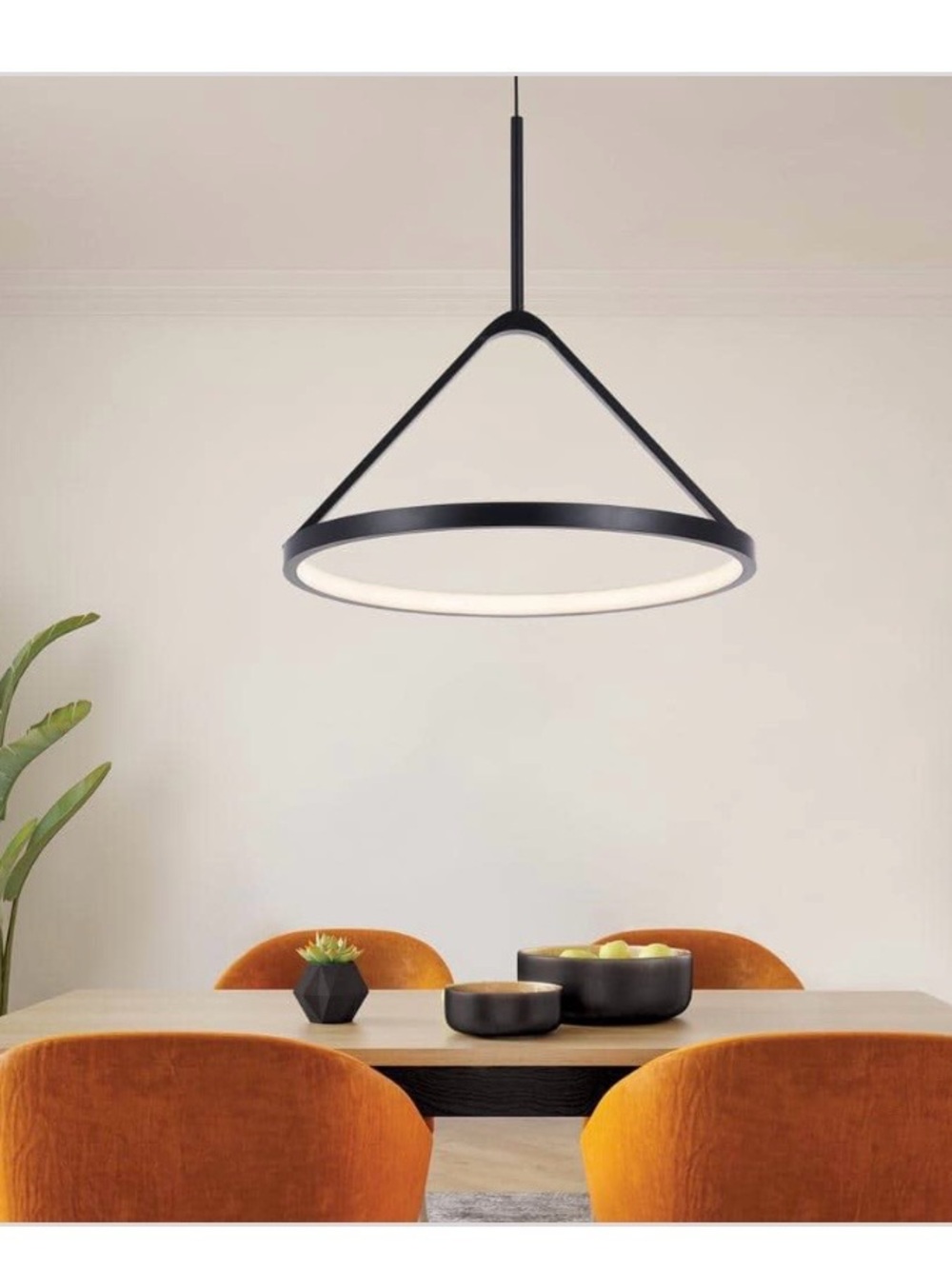 New Home Decorators townly Modern Black Ring Pendant Light - Dining LED Fixture